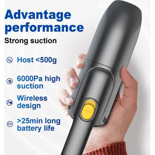 120W 2000mAh Car Vacuum Cleaner High-power Strong Suction Wireless Car Dual-purpose Wireless Vacuum Cleaner for Home Cleaning