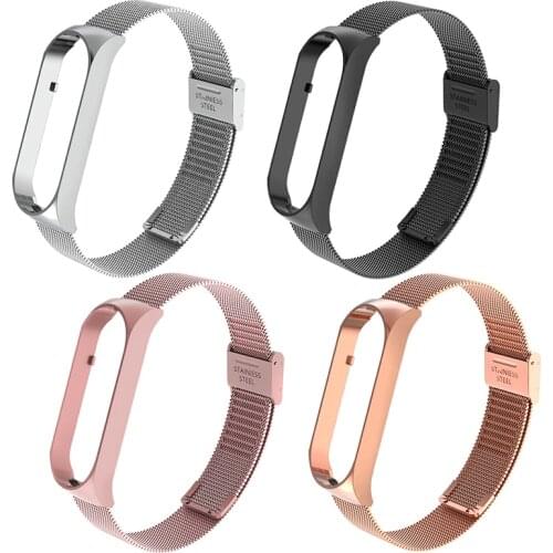 2021 New Mesh Watchbands For Xiaomi Band 5 Smart Watch Accessories Fashion Women Casual Metal Replacement Wrist Band Strap