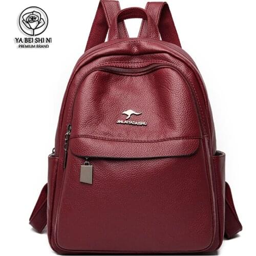 2021 New Style Women Waterproof Leather Backpacks Bags For Girls Female Shoulder Bag Multifunction Traveling Backpack Mochilas