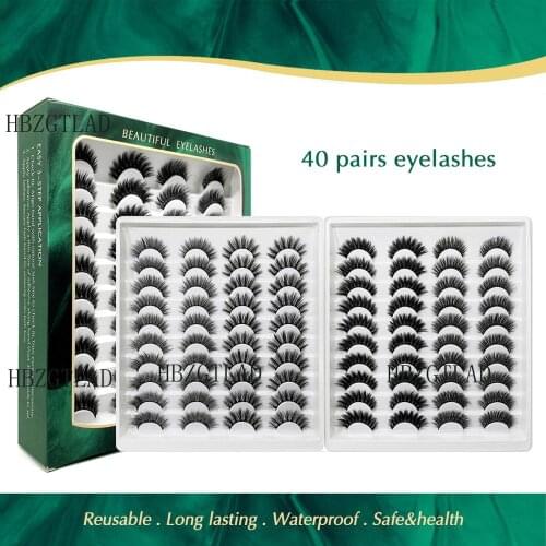5/10/13/40 Pairs 15-25 mm 3d Mink Lashes Bulk Faux Thick Long Wispy Natural Mink Lashes Pack Wholesales Natural False Eyelashes