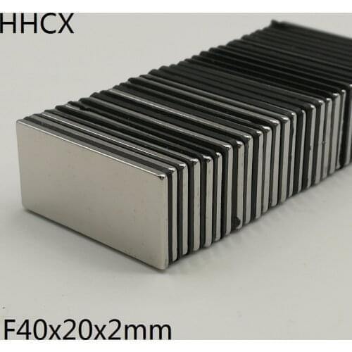 50pcs/lot Magnet 40x20x2 N38 Strong Square NdFeB Rare Earth Magnet 40*20*2 Neodymium Magnets 40 x 20 x 2