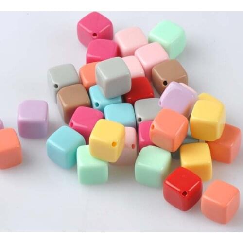 50PCs Mixed Candy colors Acrylic Square Spacer beads for handmake jewelry making Diy 10mm YKL0551