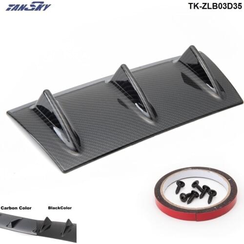 Shark Fin 3 Wing Lip Diffuser Rear Bumper Chassis ABS UniversalBlack/Carbon Color TK-ZLB03D35