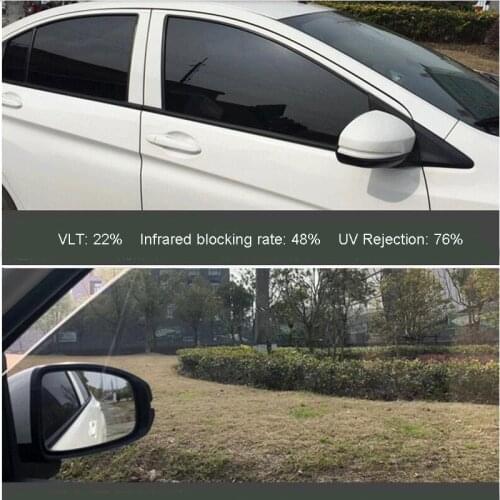 AuMoHall 50*300CM Car Window Tinted Film Side Window VLT 22% 2 PLY Auto House Commercial Solar Protection