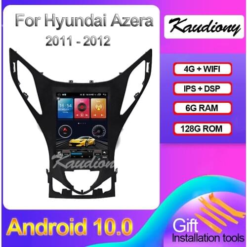 Kaudiony 10.4" Android 10.0 6+128GB For Hyundai Azera Car DVD Multimedia Player Auto Radio GPS Navigation Stereo 4G 2011 - 2012