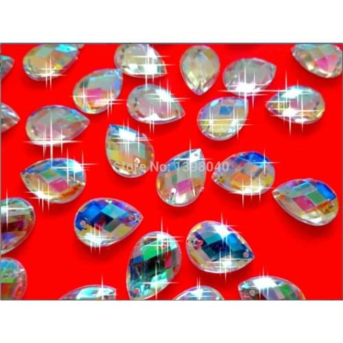 Free shipping Drop 13*18mm sew on Acryl crystal big loose bead accessory gemstone rhinestone strass 100pcs/bag