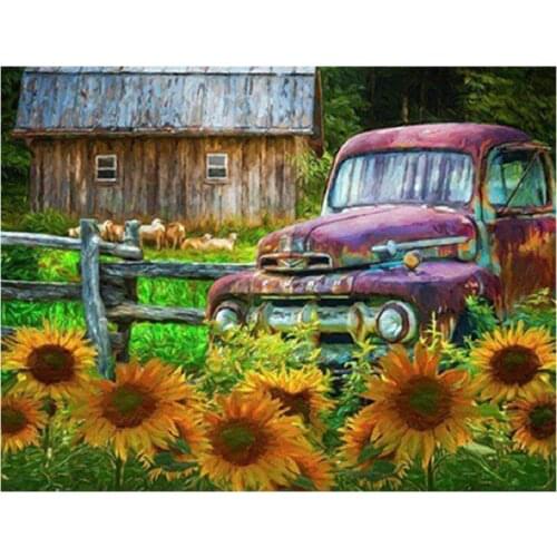 DIY 5D Diamond Painting Cross Stitch kits full square diamond Embroidery Old car head Rhinestone Painting Art Craft home Decor