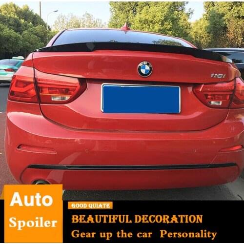 For 2017/18/2019 BMW 118i 120i 125i Spoiler Sport ABS Material Car Rear Wing Primer Color Black Trunk Rear Spoiler decoration