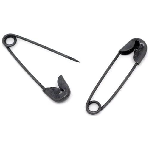 DoreenBeads 500 Black Safety Pins Findings 20x5mm (B14857), yiwu