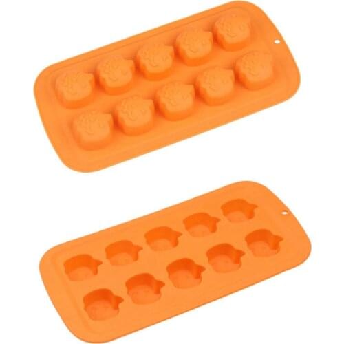10 Cavities Cake Mold Halloween Pumpkin Candy Mold Fondant Chocolate Cookies Mold DIY Pastry Baking Tool Kitchen Accessories