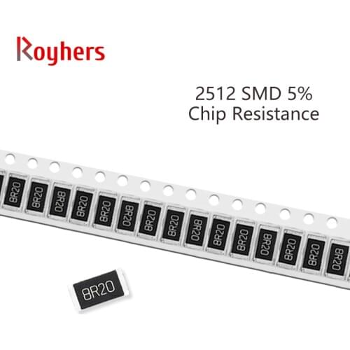 100Pcs 2512 SMD Resistor Kit 5% Tolerance 0R-22M 2.7K 3K 3.3K 3.6K 3.9K 4.3K 4.7K 10 Ohm Full Value Available DIY Assorted Set
