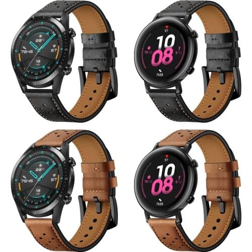 Correa Leather Watchband for HUAWEI WATCH GT 2 46mm 42mm Strap Band for HONOR Magic / MagicWatch 2 Replaceable Accessories