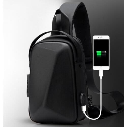 Men Anti-theft Lock Multifunction Shoulder Bags Waterproof USB Charging Sling Crossbody Travel Messenger Chest Bag Pack For Male
