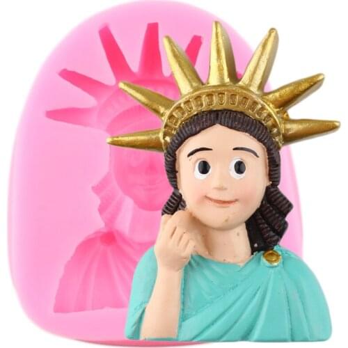 Cartoon Statue Of Liberty Fondant Mold DIY Chocolate Silicone Moulds Cake Decorating Tools Cupcake Topper Candy Resin Clay Mould