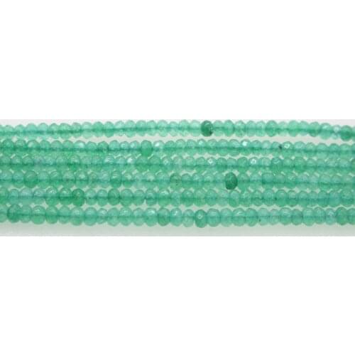 Jade green roundel faceted 4*2mm 14" for DIY jewelry making loose beads FPPJ wholesale beads nature gem stone coral