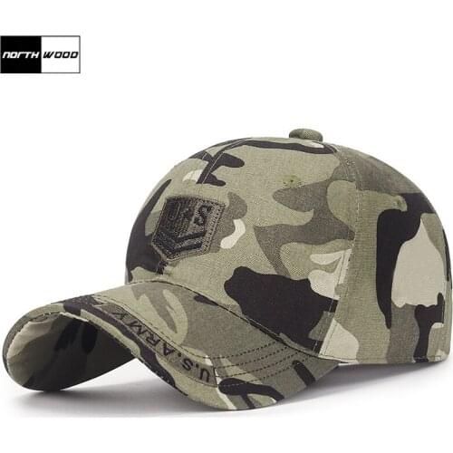 [NORTHWOOD] New U.S Army Cap Cotton Mens Military Cap Snapback Camouflage Baseball Caps For Adult Bone Trucker Man