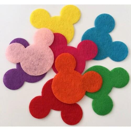 NEW 250PCS Mix 30*35mm Padded Felt Mouse Head Appliques Crafts Wedding Making Diy A67A*5