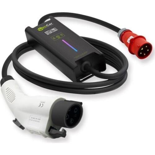 NEW ZENCAR EVSE 16A 3KW J1772 type 1 portable ev car charger with Red CEE plug