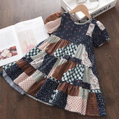 Melario Patchwork Summer Dressed Girls Fashion Dress Kids Floral Dresses Dress Children Clothing Floral Dresses Kids Clothes