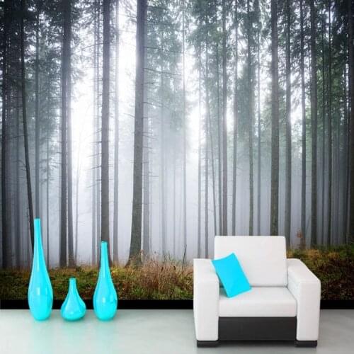 Custom 3D Wall Murals Misty Forest Nature Landscape Photo Wallpaper Living Room TV Sofa Bedroom Home Decor Papel De Parede 3 D
