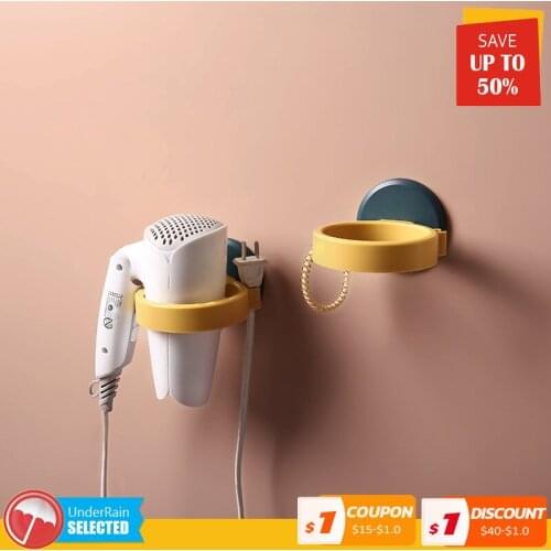 Simple ABS Wall Mounted Hair Dryer Rack Toilet Shelves Bathroom Accessories Storage Air Duct Rack Bath Organizer Shelf