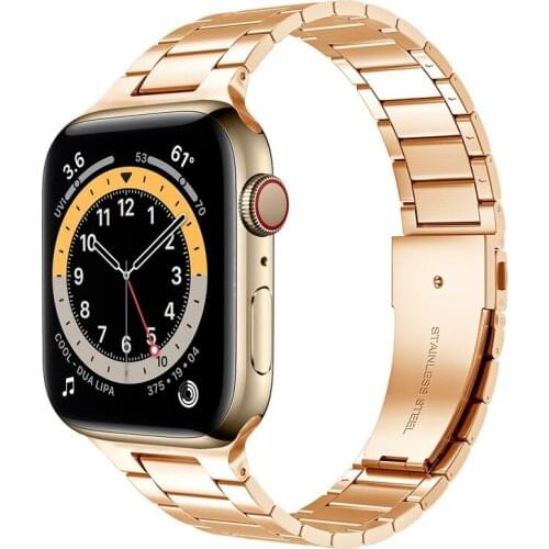 New Solid Stainless Steel Watch Accessory Replacement Strap for Apple Watch Series 6 5 Band Upgraded Version 40mm 42mm Strap
