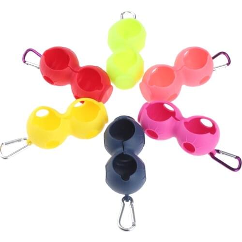 Gohantee 1Pc Golf Ball Protective Cover Soft Silicone Waist Holder Sleeve Storage Bag Keyring Golfing Accessories For 2 Balls