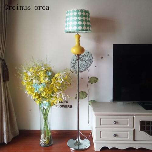 Mediterranean modern simple color floor lamp living room study room restaurant American glass creative floor lamp free shipping