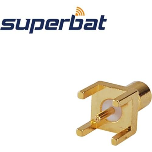 Superbat 10pcs SMB Thru Hole Jack PCB Mount with Solder Post Terminal RF Coaxial Connector
