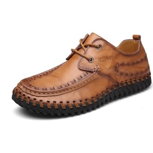 Mens shoes original high quality handmade anti slip flat shoes spring and autumn fashion Mocha shoes leather mens casual shoes