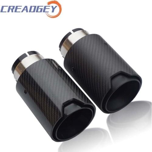 Universal Exhaust Muffler Tip Carbon Fiber Stainless Steel Tail Throat Auto End Pipe Intlet 60mm Outlet 93mm Car Accessories