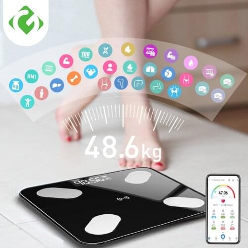 Bluetooth body fat scale BMI scale smart electronic scales LED digital bathroom weight scale balance body composition analyzer