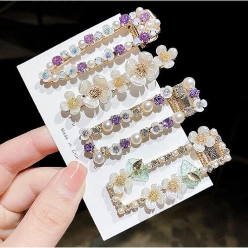 Spring Jewelry Women Hairpin Sweet Romantic Elegant White Flowers Hair Clip Headdress Ladies Hair Accessories