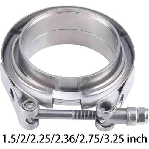 1.5/2/2.25/2.36/2.75/3.25 inch Turbo Exhaust V-Band Clamp Stainless Steel Male/Female Flange Kit