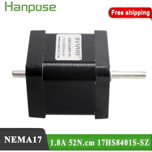 1PCS Nema17 Double Shaft Stepper Motor 17HS8401S-SZ 1.8A 52N.CM 42X48mm 4-lead motor 42BYGH for 3D Medical machinery