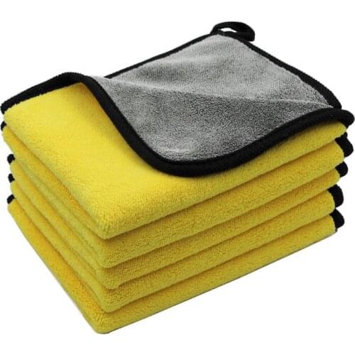 1pc Car Care Polishing Wash Towels Plush Microfiber Washing Drying Towel Strong Thick Plush Polyester Fiber Car Cleaning Cloth