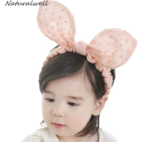 Naturalwell Baby girls Rabbit Ears Elastic Headband Child Halloween Birthday Toddler Headwear Hair band Accessories Easter 1pc