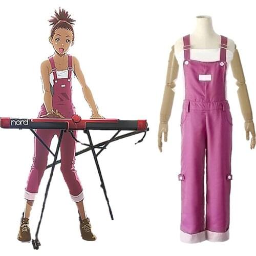 2pcs Japan Anime Carole & Tuesday Carole Cosplay Costumes Halloween Carnival Party Women Girl Rompers + Tshirt Dress-up C68K142