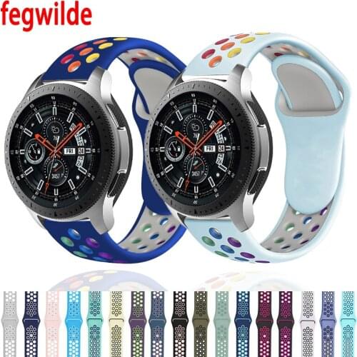 20mm/22mm watch band for Samsung Galaxy watch 3/46mm/42mm/Active 2/Gear S3 Frontier Silicone bracelet Huawei GT/GT2/2e/Pro strap