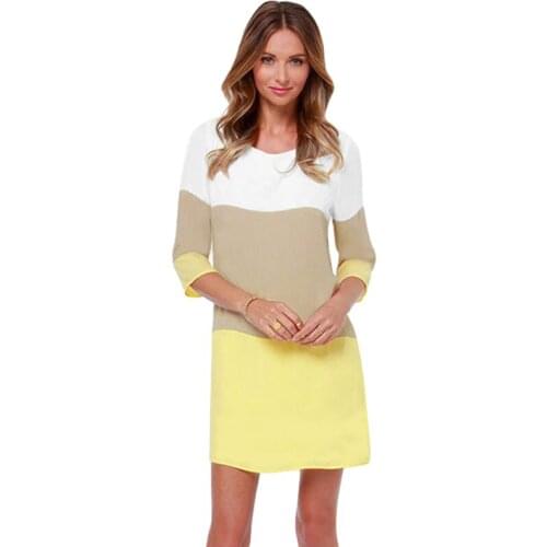 2022 Women Dresses Fashion Elegant O-neck Casual Patch work Bodycon Party Cocktail Sexy Mini Dresses Size S M L XL XXL