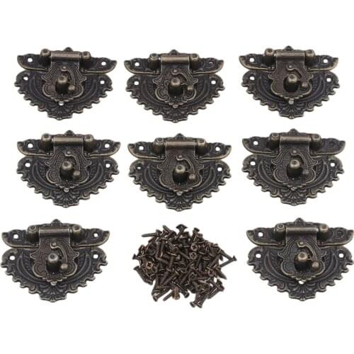55 x 49mm A074 Bronze Zinc Alloy Antique Vintage Style Metal Toggle Latch Buckles for Box Suitcase Pack of 8