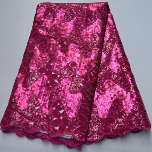 9 colors (5yards/pc) fuchsia pink African organza lace fabric high quality with elegant sequins embroidery for party dress OP47