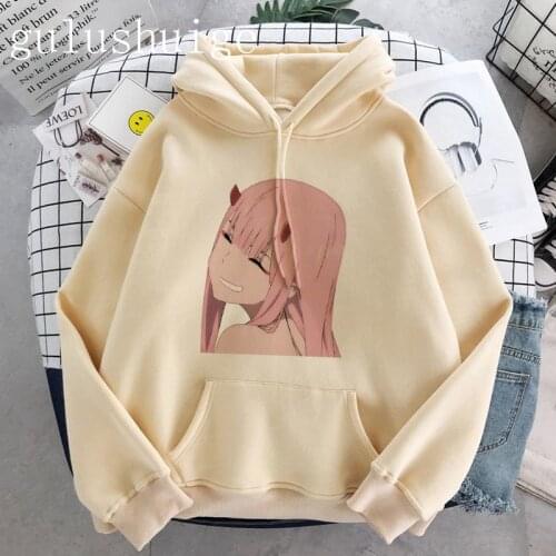 90s Manga Darling In The Franxx Hoodie Anime Harajuku Zero TWO Sweatshirt Unisex Oversized Loose Hip Hop Hooded Vintage Women