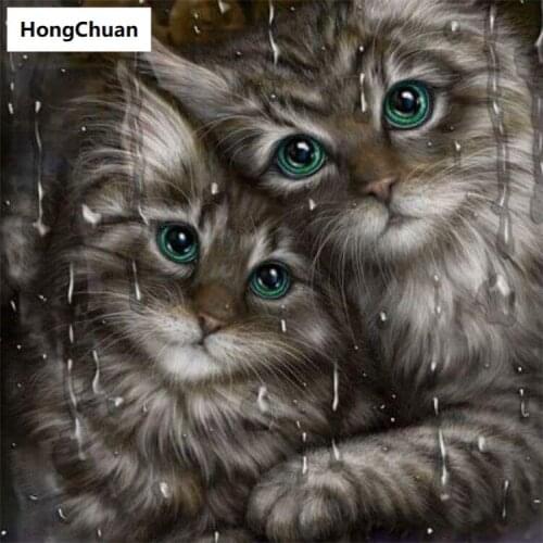 Cute Cat Full Square/Round 5D DIY Diamond Painting Crafts Mosaic Embroidery Home Decoration Christmas Gift New Year