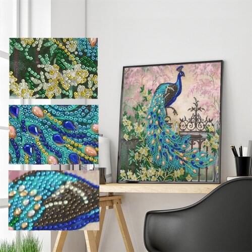 5D Diamond Painting Special Shape Peacock Diamond Embroidery Rhinestone Stickers Diamond DIY Handmade Cross-stitch Mosaic Gift