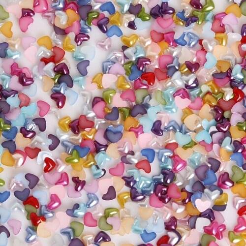 4/6/810/12mm cheap imitation multicoulour plastic half pearl heart beads flatback for DIY jewelry craft wall decoration