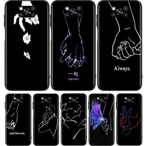 Minimalist Line Couple Hand For Xiaomi Poco X3 NFC M2 X2 F2 C3 M3 Pocophone F1 Pro Mi Play Mix 3 A2 A1 6 5 lite Phone Case