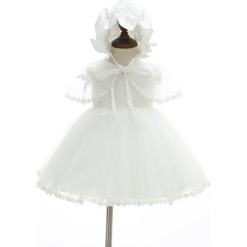 Wholesale Baby Christening Frocks Infant Kids Summer Girl Dresses Wedding Party Birthday Baptism Clothes W14