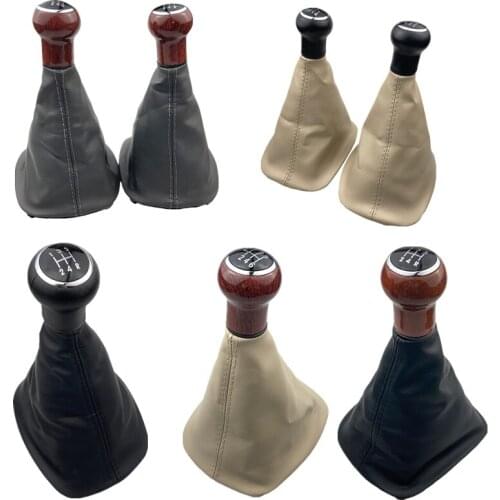 For VW Passat B5 1997 1998 1999 2000 2001 2002 2003 2004 2005 Car-Styling 5/6 Speed Gear Stick Shift Knob With Leather Boot