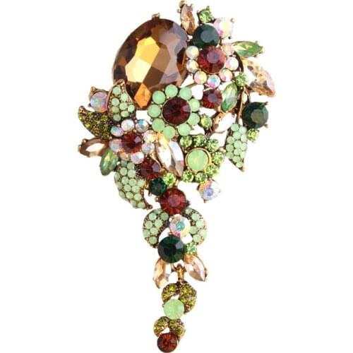 Europe And Usa Popular Brooch Color big glass brooch christmas brooch women clothing accessories